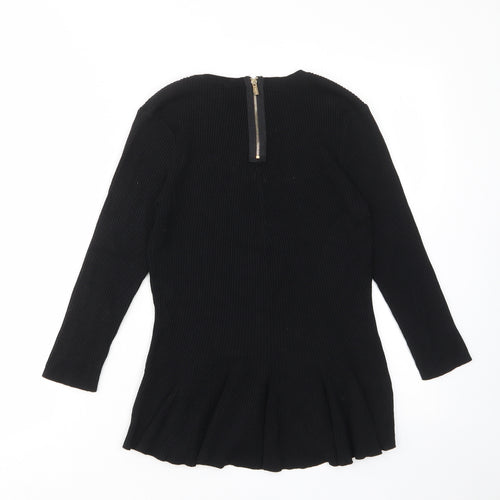 T Tahari Womens Black Crew Neck Viscose Pullover Jumper Size M - Stretch