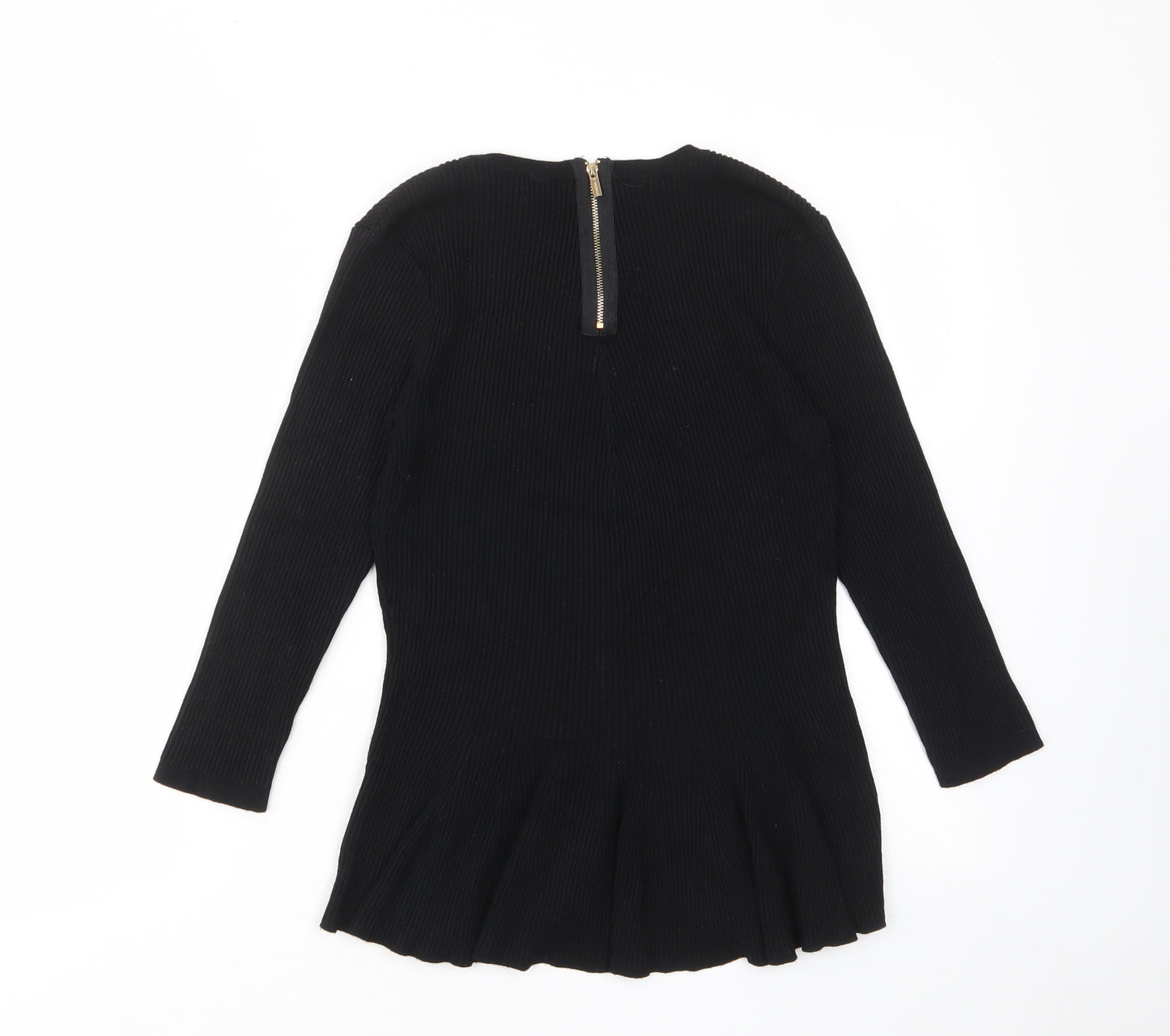 T Tahari Womens Black Crew Neck Viscose Pullover Jumper Size M - Stretch
