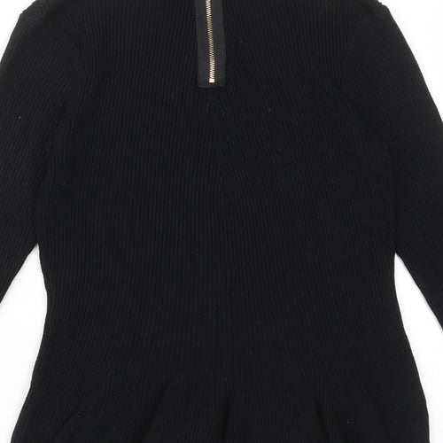 T Tahari Womens Black Crew Neck Viscose Pullover Jumper Size M - Stretch