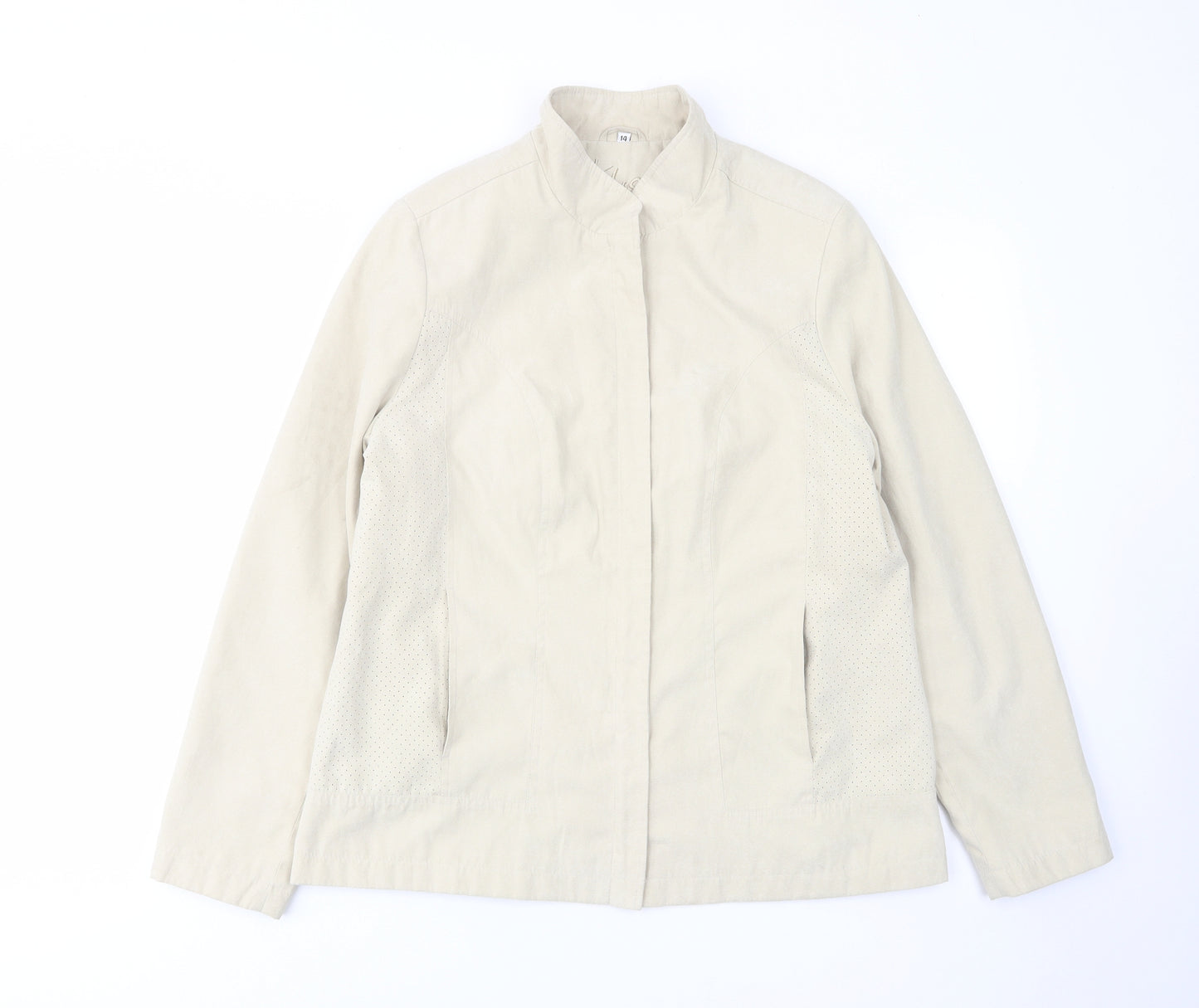 Klass Womens Beige Jacket Size 14 Zip - Inside pocket