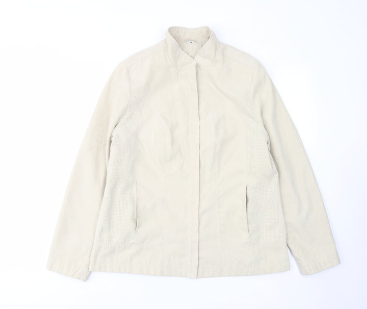 Klass Womens Beige Jacket Size 14 Zip - Inside pocket
