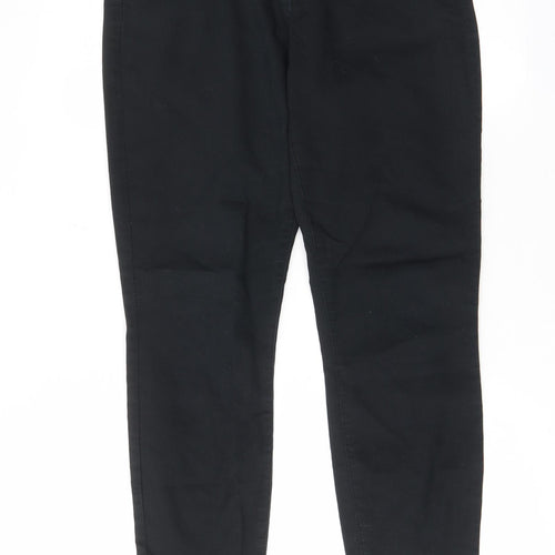 YesYes Womens Black Cotton Skinny Jeans Size 10 L28 in Regular Zip - Pockets