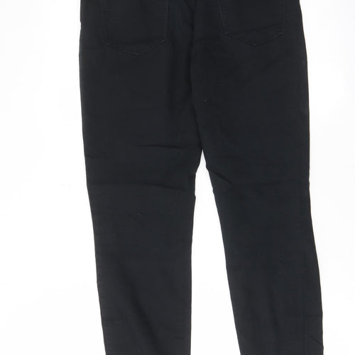 YesYes Womens Black Cotton Skinny Jeans Size 10 L28 in Regular Zip - Pockets