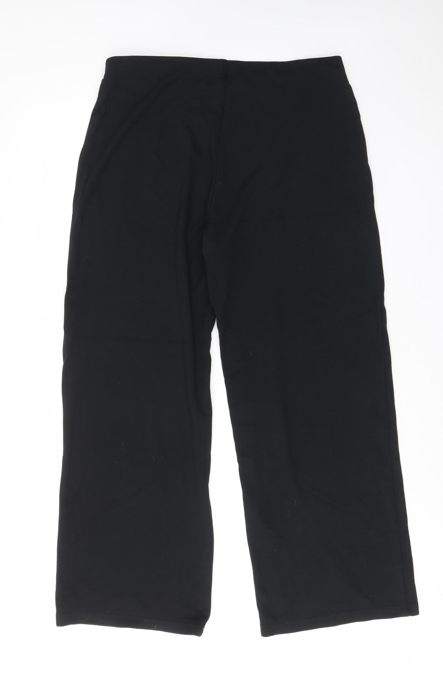 Marks and Spencer Womens Black Viscose Trousers Size 16 L28 in Regular - Elastic waist
