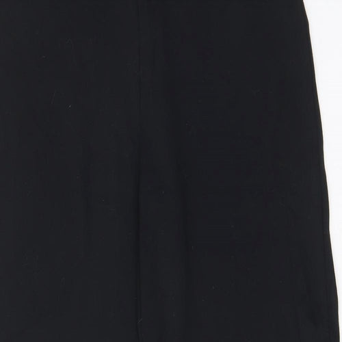 Marks and Spencer Womens Black Viscose Trousers Size 16 L28 in Regular - Elastic waist