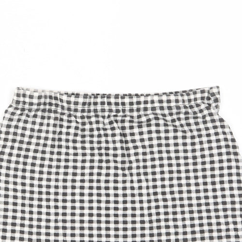 Boohoo Womens Grey Check Viscose Mini Skirt Size 10 - Elasticated Waist