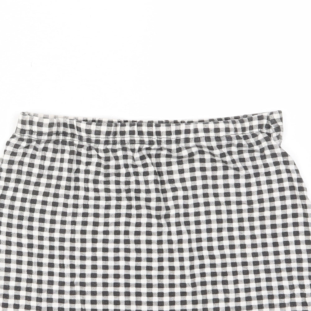 Boohoo Womens Grey Check Viscose Mini Skirt Size 10 - Elasticated Waist