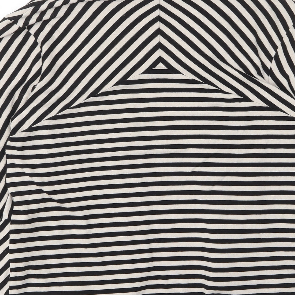 Marc O'Polo Womens Beige V-Neck Striped Elastane Cardigan Jumper Size M - Open, Pockets