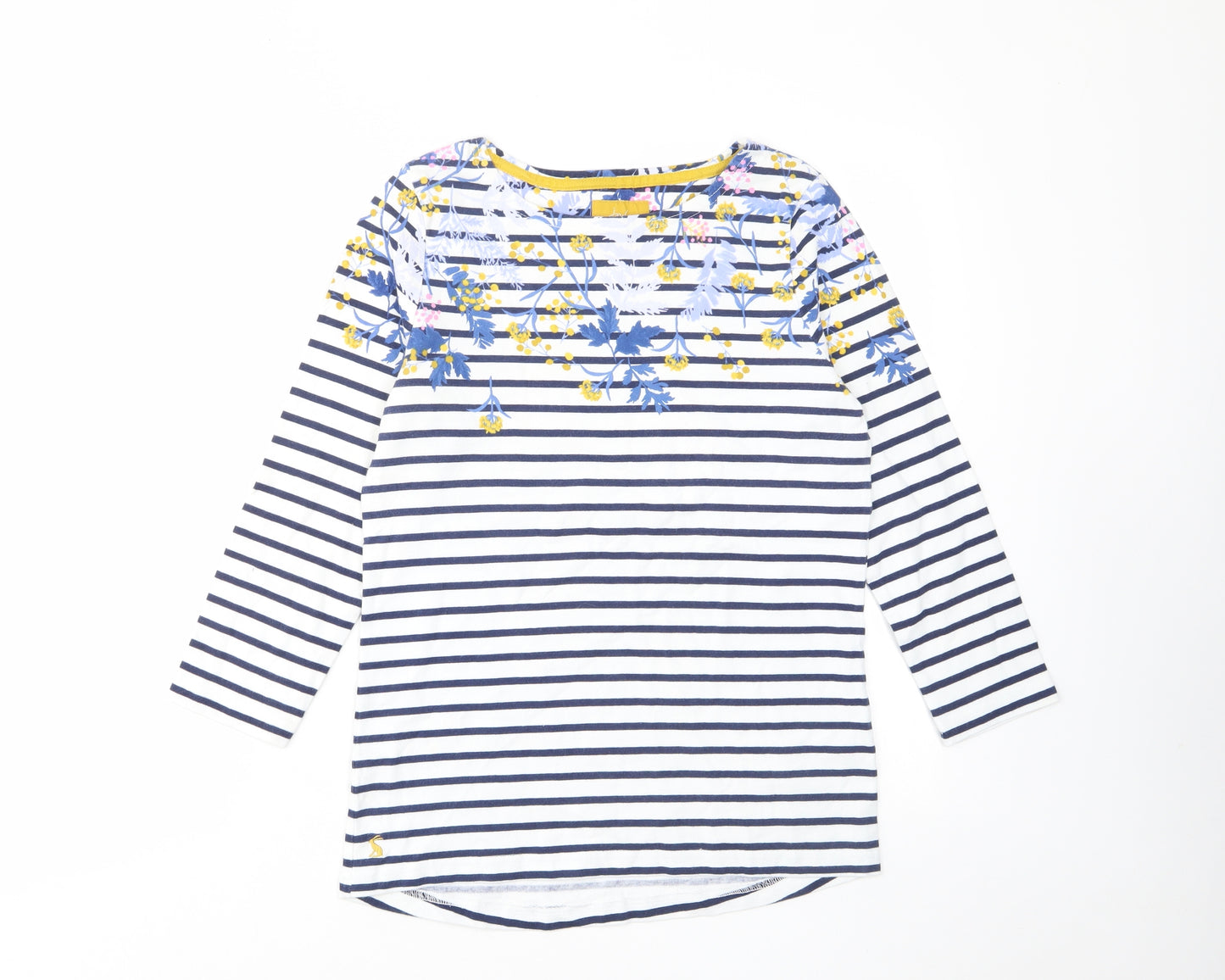 Joules Womens Multicoloured Striped Cotton Basic T-Shirt Size 10 Crew Neck - Floral