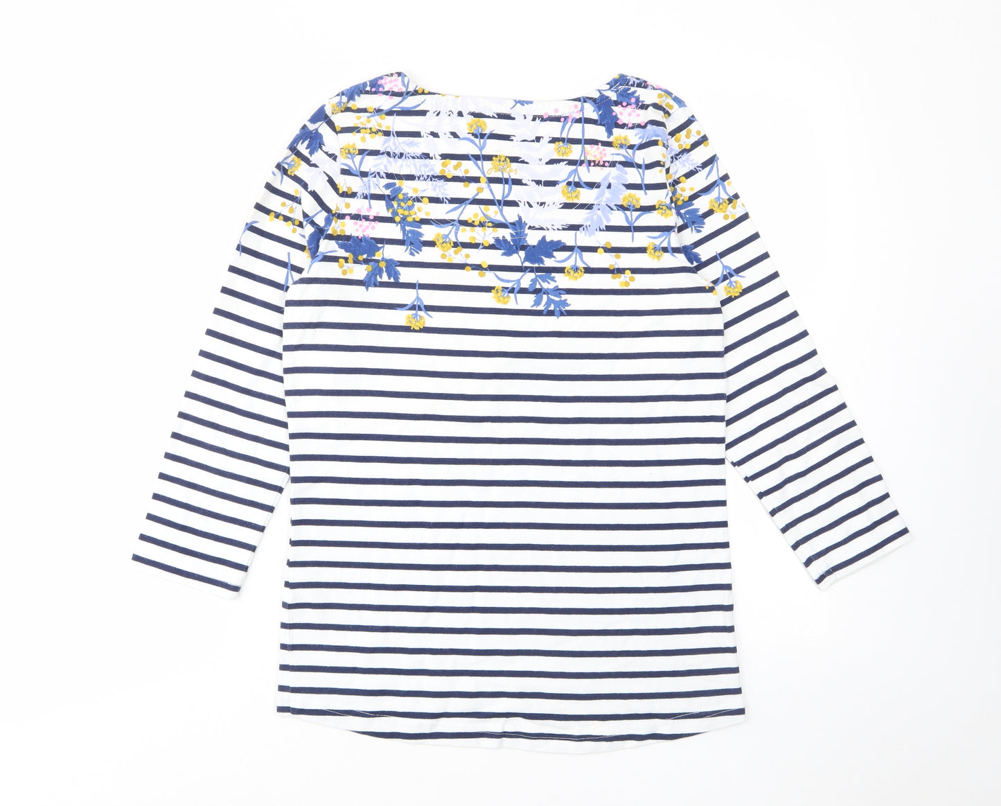 Joules Womens Multicoloured Striped Cotton Basic T-Shirt Size 10 Crew Neck - Floral