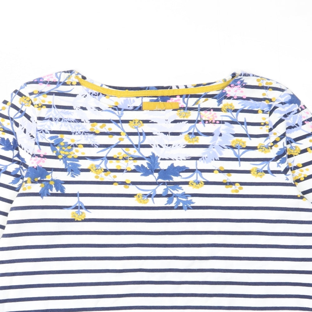 Joules Womens Multicoloured Striped Cotton Basic T-Shirt Size 10 Crew Neck - Floral
