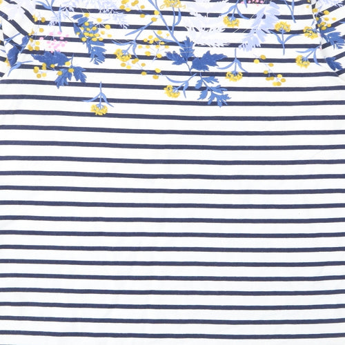 Joules Womens Multicoloured Striped Cotton Basic T-Shirt Size 10 Crew Neck - Floral