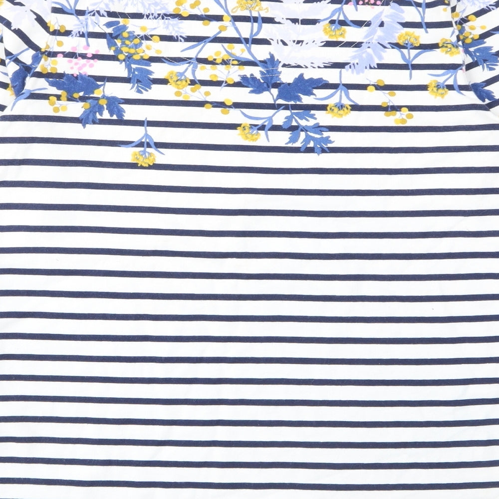 Joules Womens Multicoloured Striped Cotton Basic T-Shirt Size 10 Crew Neck - Floral
