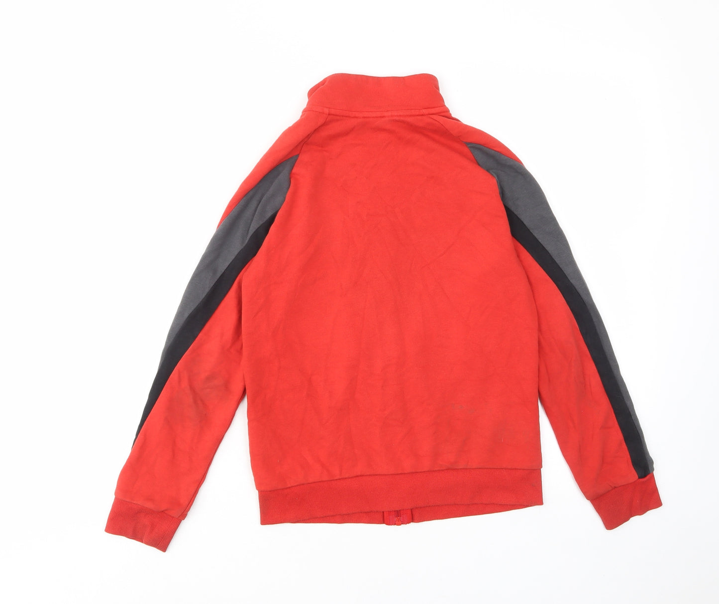 adidas Boys Red Cotton Full Zip Sweatshirt Size 9-10 Years Zip - Logo, Pockets