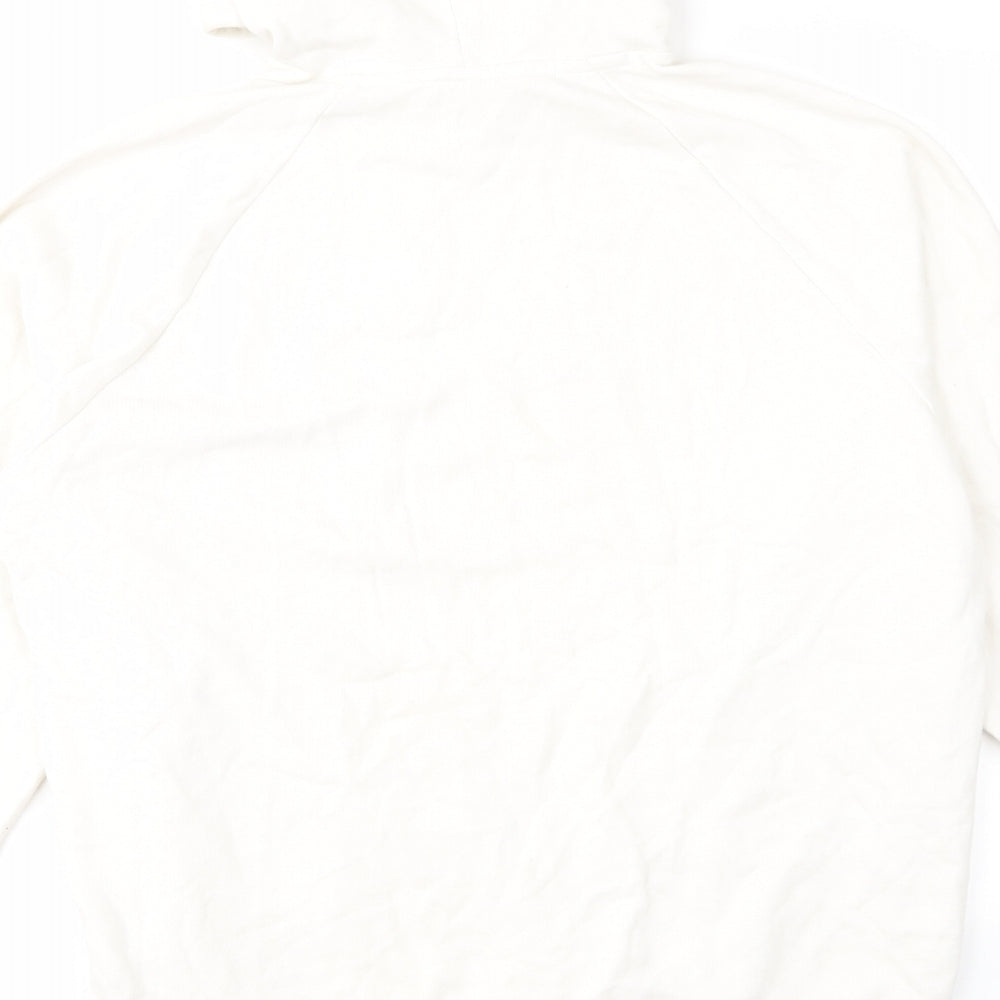 Under armour Mens White Cotton Pullover Hoodie Size L - Logo, Pockets