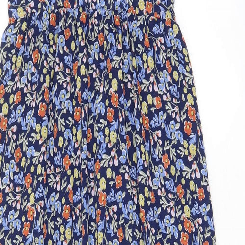 QED London Womens Blue Floral Polyester Maxi Size 6 Sweetheart Pullover - Frill Detail