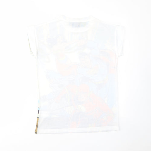 Justice League Womens Multicoloured Polyester Basic T-Shirt Size 6 Crew Neck - Superheroes