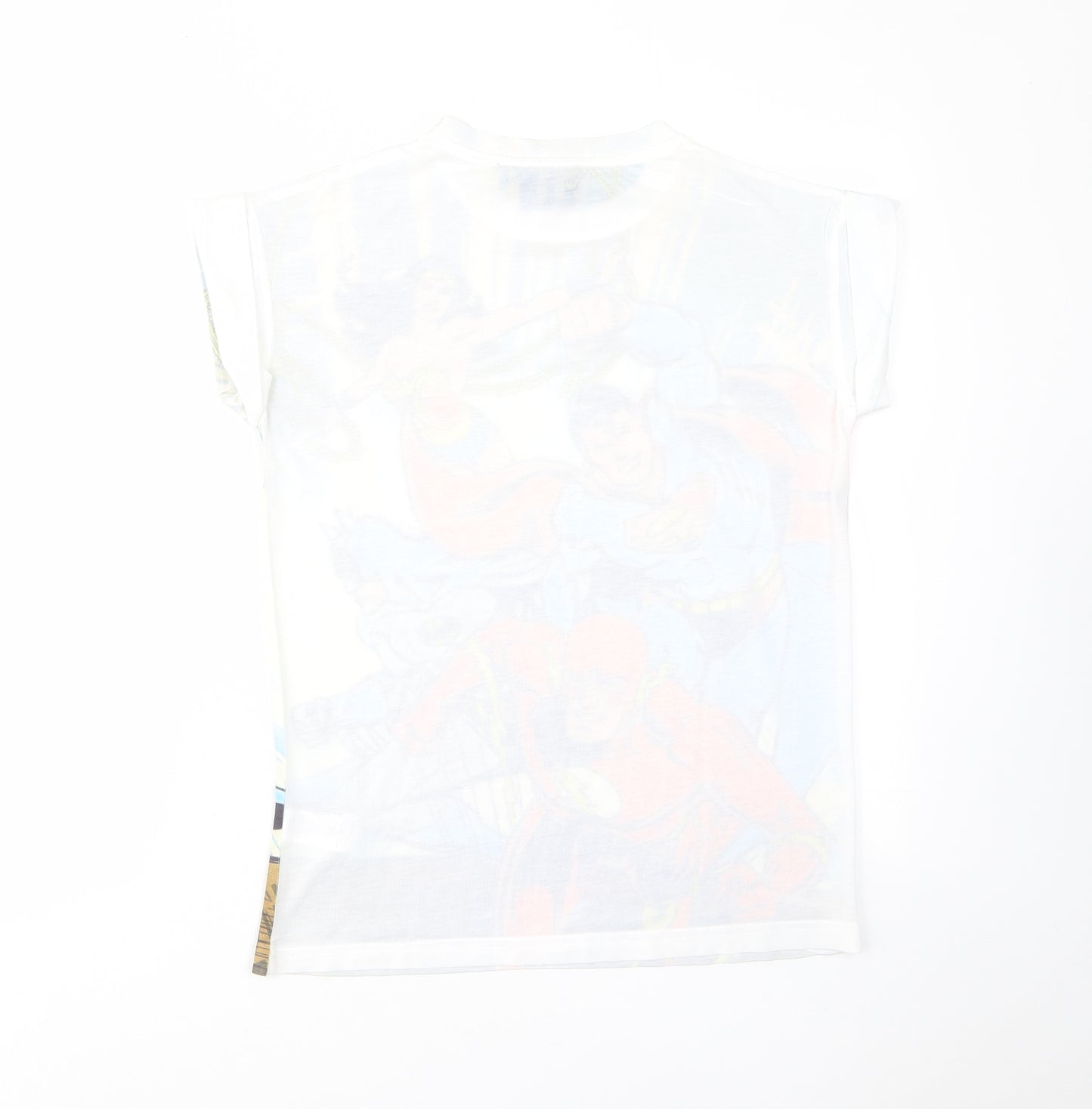 Justice League Womens Multicoloured Polyester Basic T-Shirt Size 6 Crew Neck - Superheroes