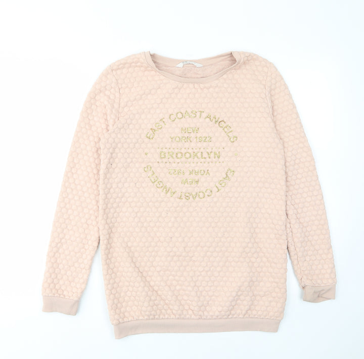 H&M Girls Pink Polyester Pullover Sweatshirt Size 14-15 Years Pullover - East Coast Angels