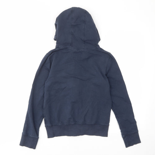 NEXT Girls Blue Cotton Full Zip Hoodie Size 11 Years Zip - Embroided, Stars, Pockets
