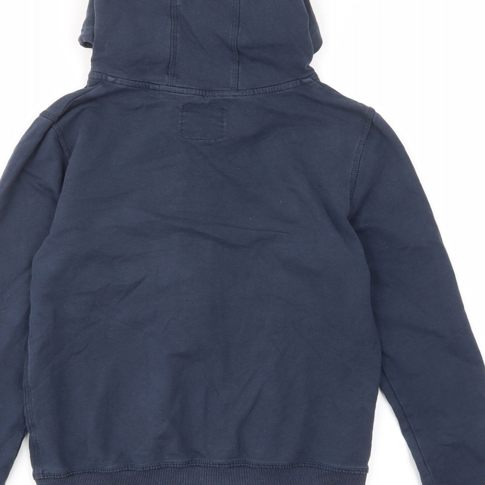 NEXT Girls Blue Cotton Full Zip Hoodie Size 11 Years Zip - Embroided, Stars, Pockets