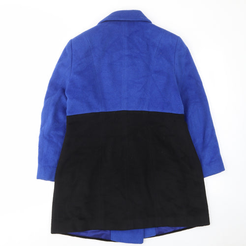 Precis Womens Blue Overcoat Coat Size 12 Button - Pockets, Lining, Collared