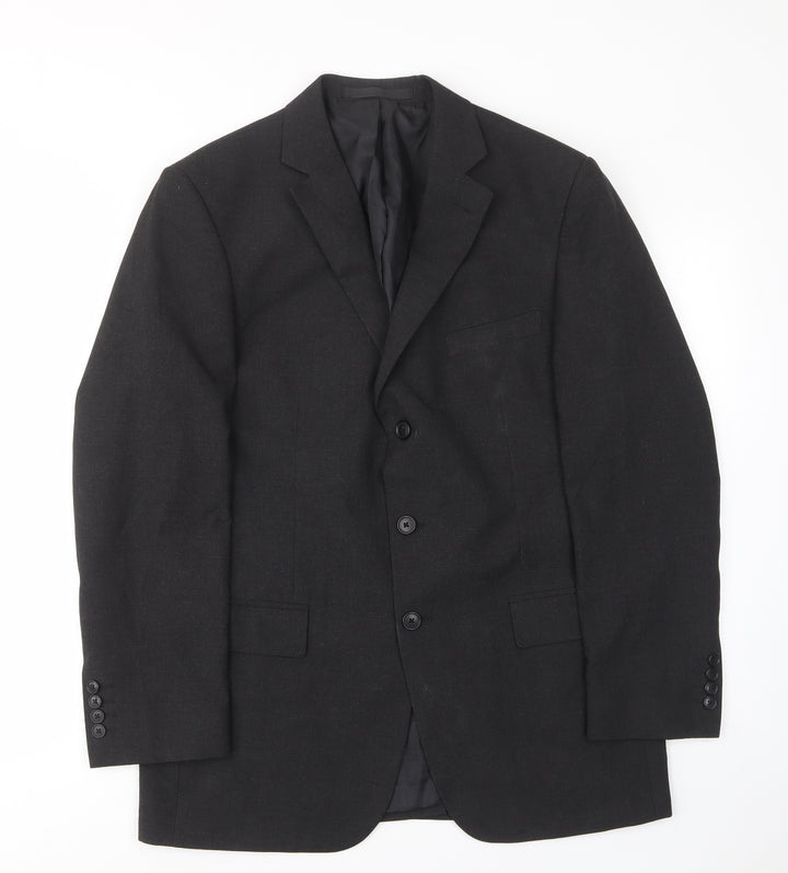 Marks and Spencer Mens Grey Polyester Jacket Suit Jacket Size 40 Regular - Inside pockets, Lined