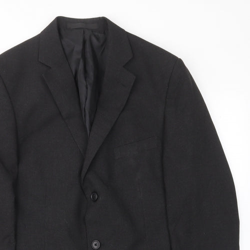 Marks and Spencer Mens Grey Polyester Jacket Suit Jacket Size 40 Regular - Inside pockets, Lined