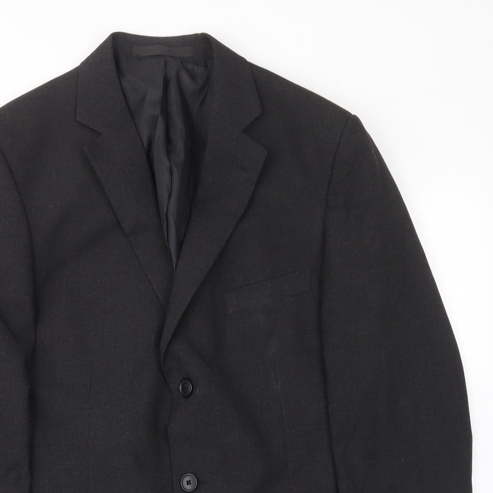 Marks and Spencer Mens Grey Polyester Jacket Suit Jacket Size 40 Regular - Inside pockets, Lined