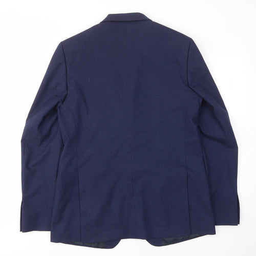 Marks and Spencer Mens Blue Polyester Jacket Suit Jacket Size 42 Regular - Inside pockets