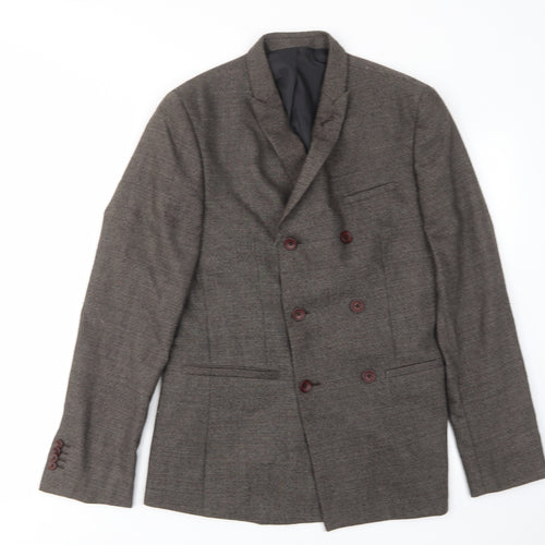 ASOS Mens Brown Wool Jacket Suit Jacket Size 40 Regular - Inside pockets