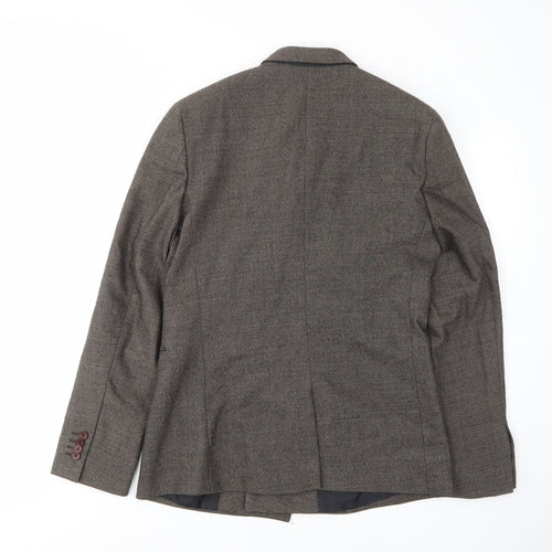 ASOS Mens Brown Wool Jacket Suit Jacket Size 40 Regular - Inside pockets