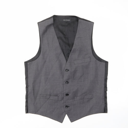 Blazer Mens Grey Wool Jacket Suit Waistcoat Size M Regular