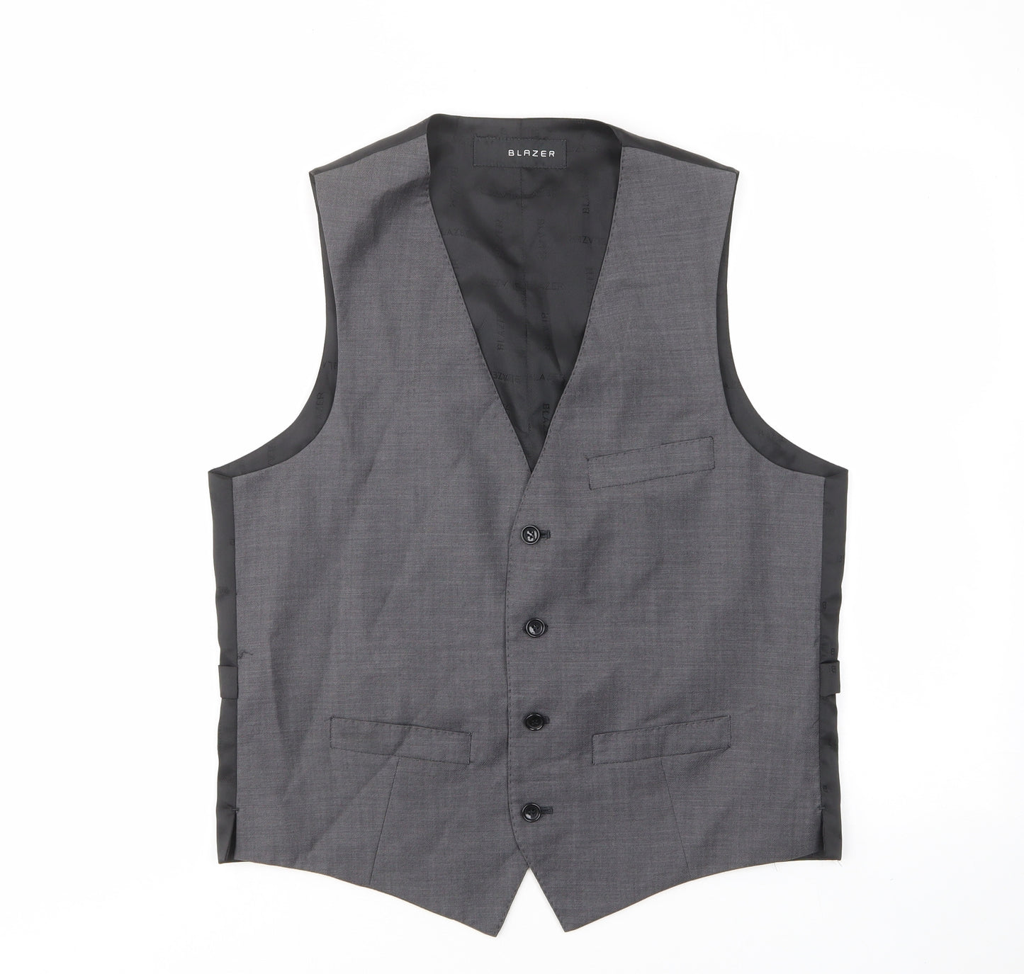 Blazer Mens Grey Wool Jacket Suit Waistcoat Size M Regular