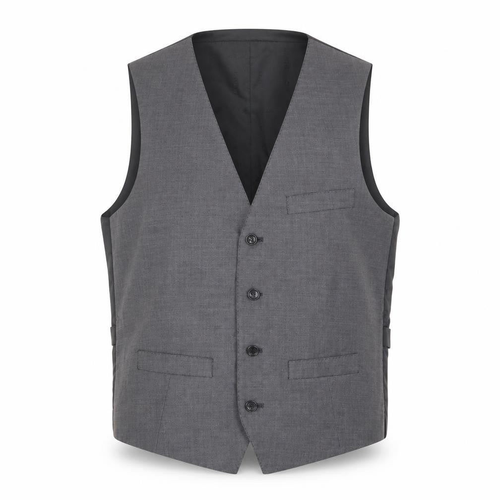 Front view of Blazer men’s grey wool jacket suit waistcoat, size M, regular