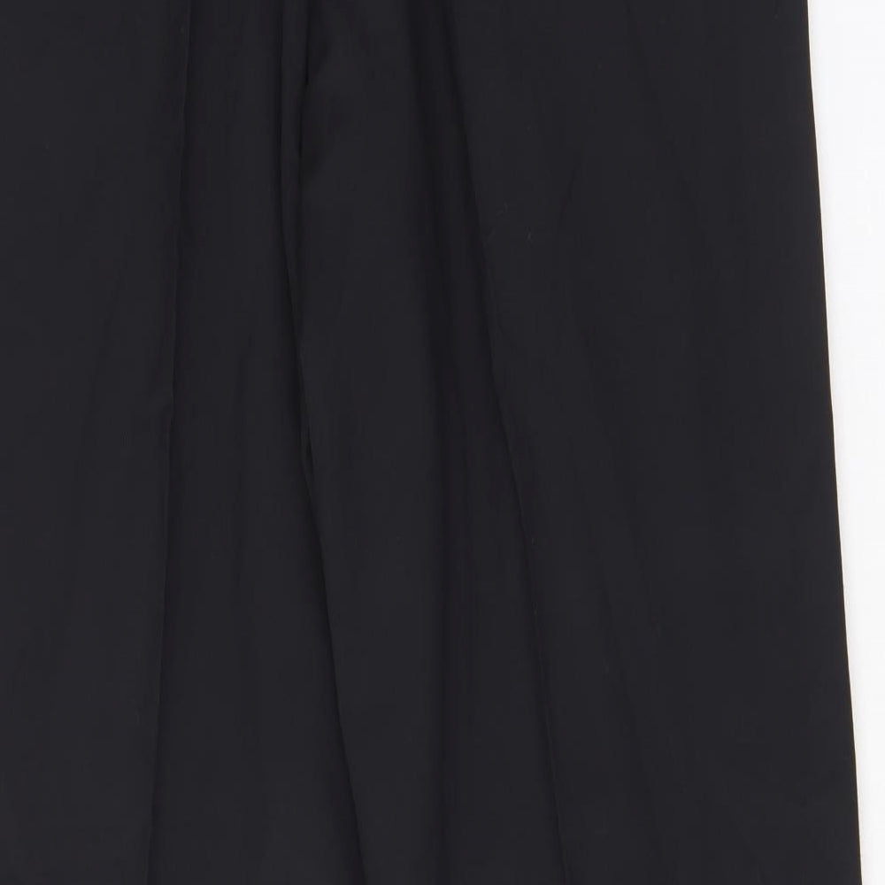 Black n White Mens Black Wool Trousers Size 40 in L32 in Regular Zip - Pleated, Pockets