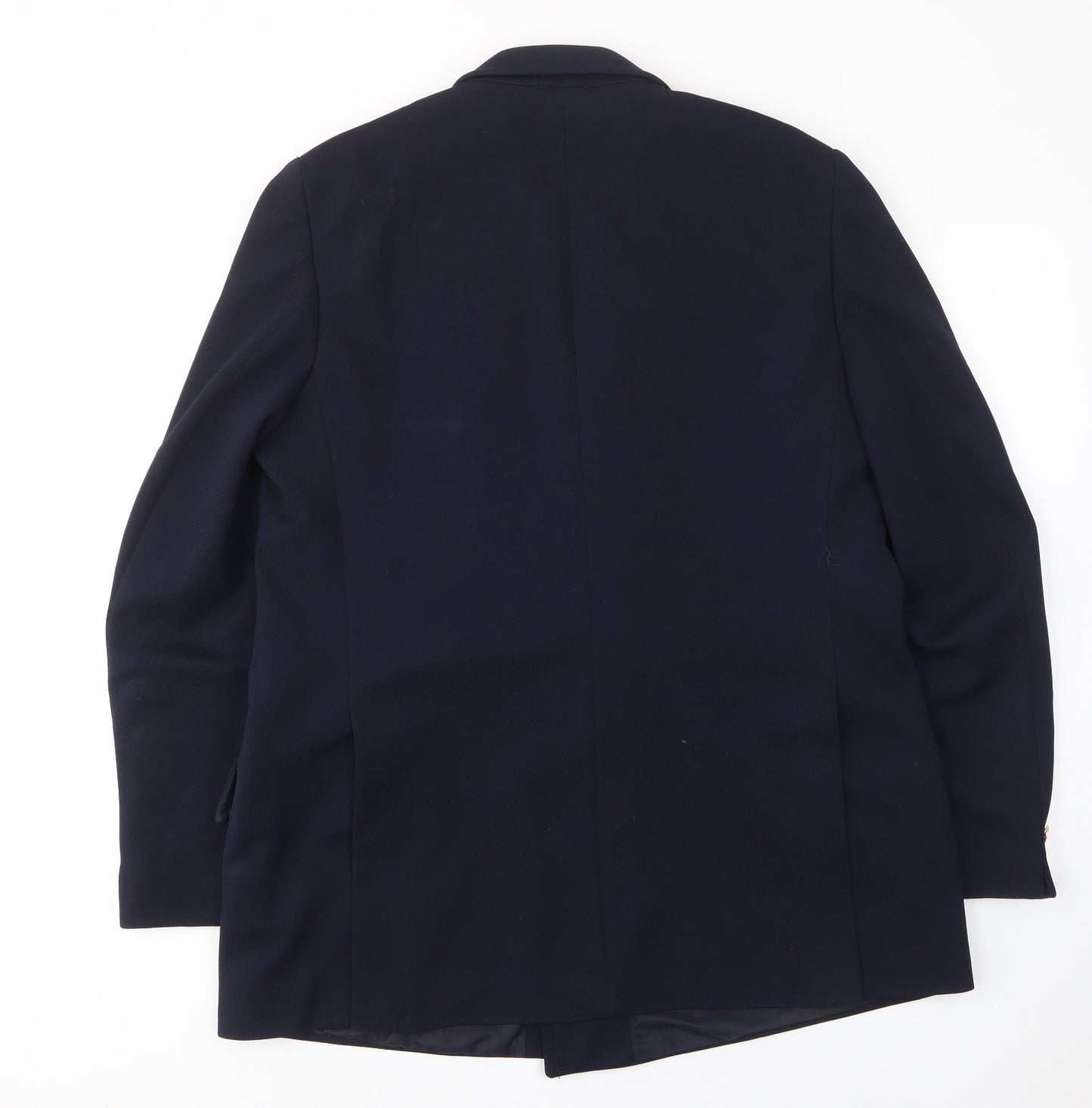 Handgrade Mens Blue Polyester Jacket Suit Jacket Size 40 Regular - Pockets