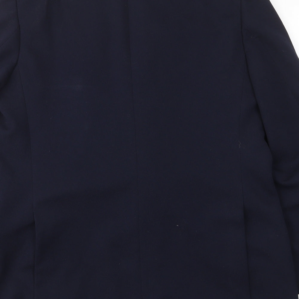 Handgrade Mens Blue Polyester Jacket Suit Jacket Size 40 Regular - Pockets