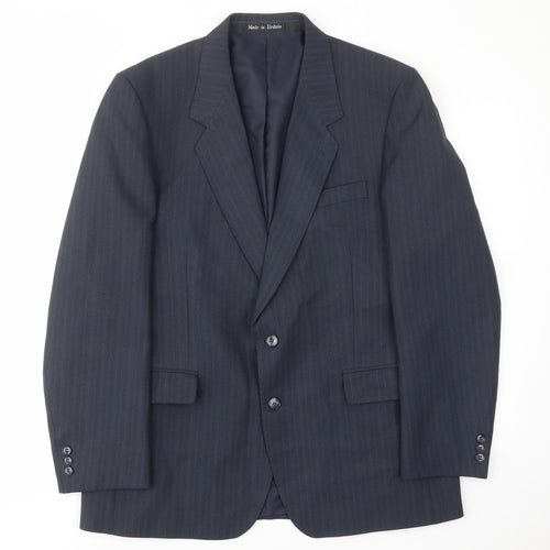 Greenwoods Mens Brown Striped Polyester Jacket Suit Jacket Size 42 Regular - Inside pockets