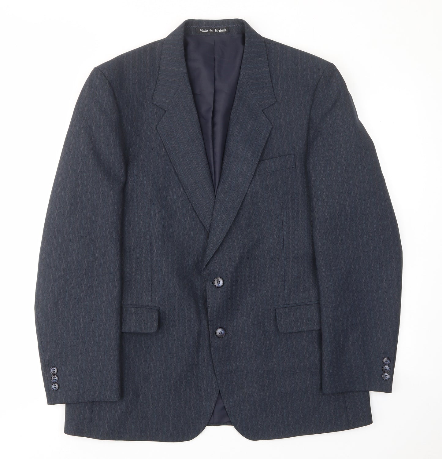 Greenwoods Mens Brown Striped Polyester Jacket Suit Jacket Size 42 Regular - Inside pockets