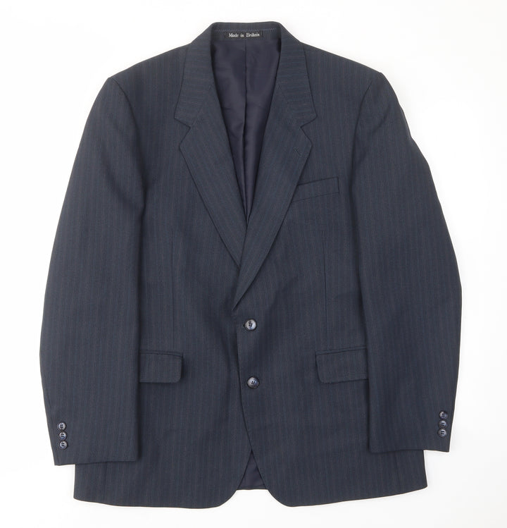 Greenwoods Mens Brown Striped Polyester Jacket Suit Jacket Size 42 Regular - Inside pockets