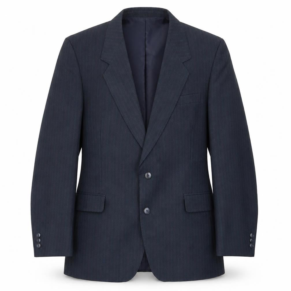 Front view of Greenwoods men’s brown striped polyester jacket suit jacket, size 42, regular - inside pockets
