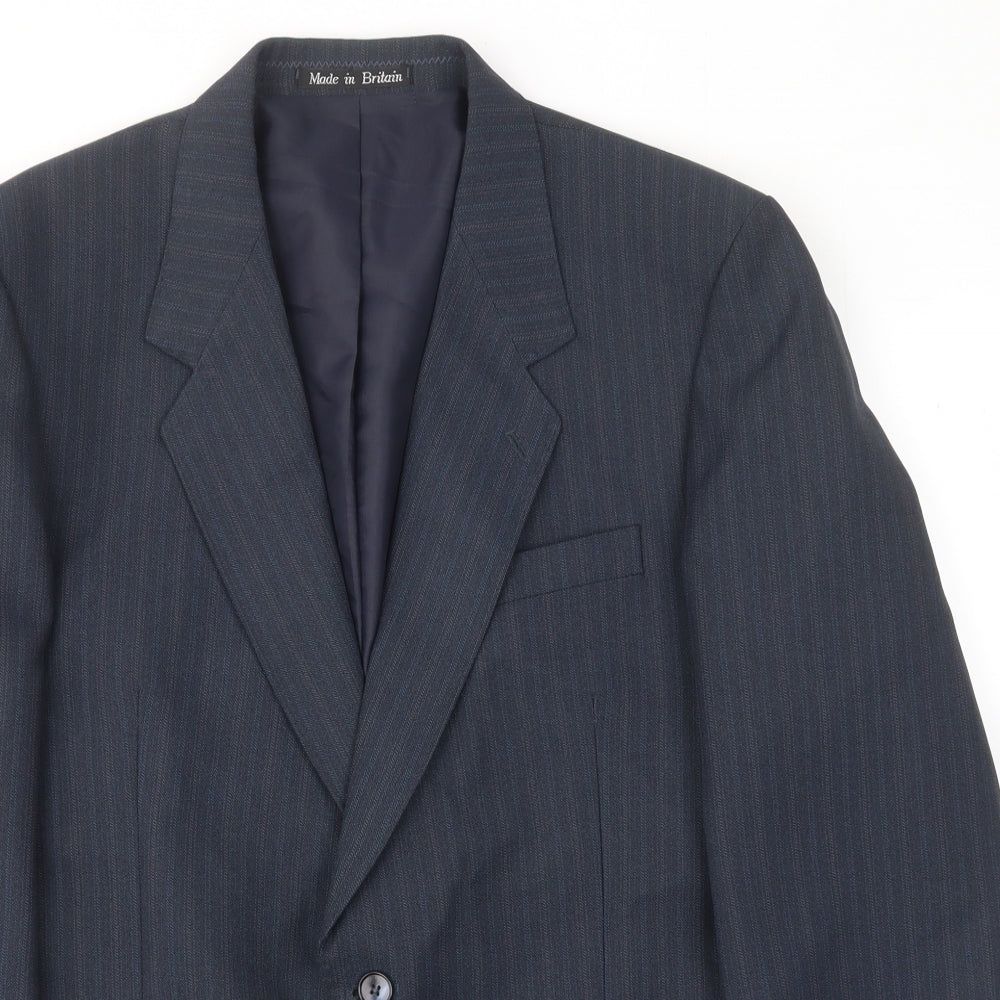 Greenwoods Mens Brown Striped Polyester Jacket Suit Jacket Size 42 Regular - Inside pockets