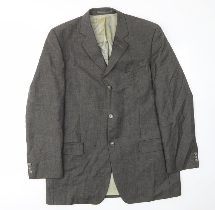 Karl Jackson Mens Grey Wool Jacket Suit Jacket Size 42 Regular - Inside pockets