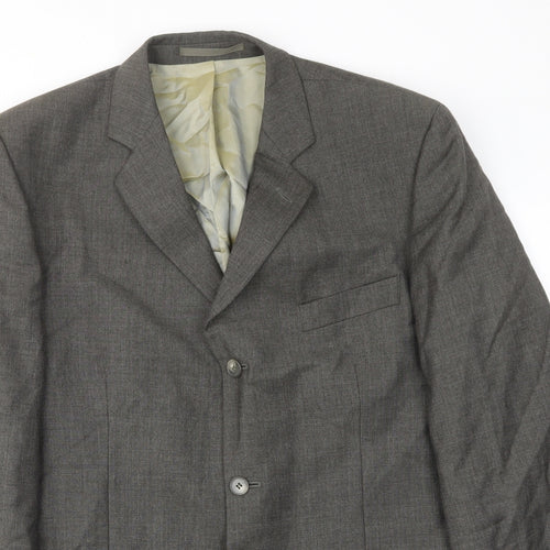 Karl Jackson Mens Grey Wool Jacket Suit Jacket Size 42 Regular - Inside pockets