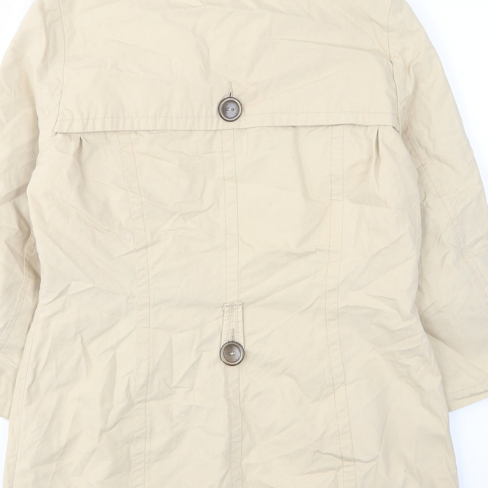 NEXT Womens Beige Military Jacket Jacket Size 10 Button - Pockets, Buttons, Collared