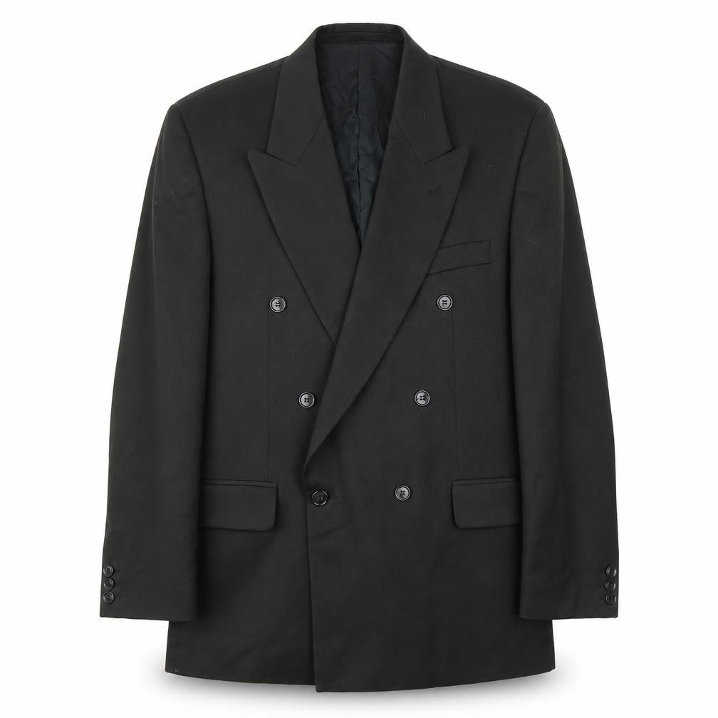 Front view of Hornes Brothers men’s grey polyester jacket suit jacket, size 40, regular - inside pockets