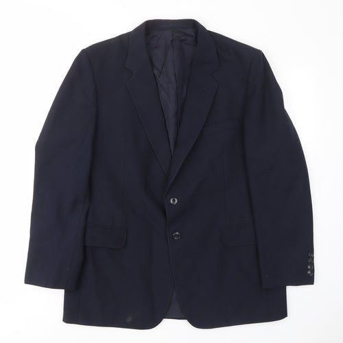 St Michael Mens Blue Wool Jacket Suit Jacket Size 42 Regular - Inside pockets