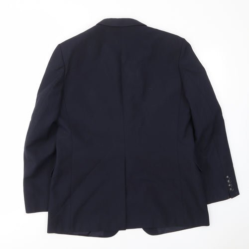 St Michael Mens Blue Wool Jacket Suit Jacket Size 42 Regular - Inside pockets