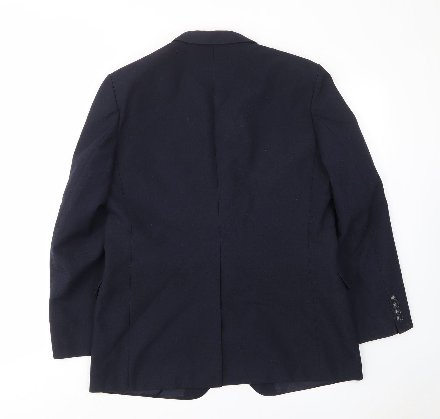 St Michael Mens Blue Wool Jacket Suit Jacket Size 42 Regular - Inside pockets